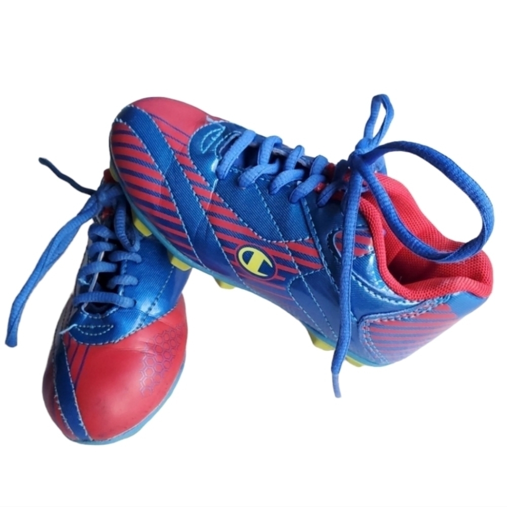 Champion Soccer Cleat Shoes Blue|Red Lace-up Kids Size 9 ½